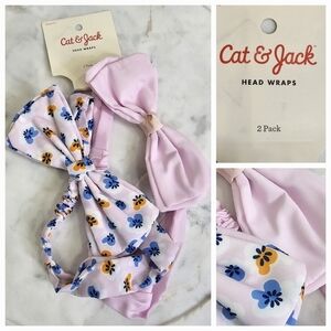 Cat & Jack Girls Head Wraps 2 Pack Floral/Pink